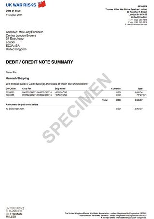 Debit/Credit Note Summary